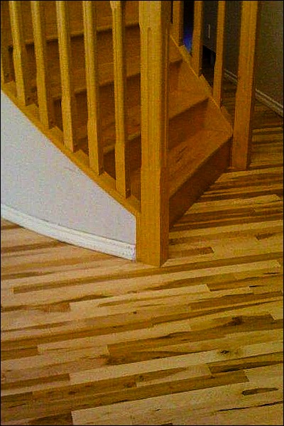 Creative Hardwood Flooring Stairs Landing
